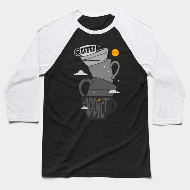 Coffee Addict Baseball T-Shirt by quilimo